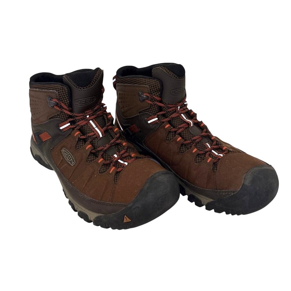 KEEN Targhee EXP Mid Waterproof Hiking Boots Mulch Burnt Ochre Mens Size 13 EUC